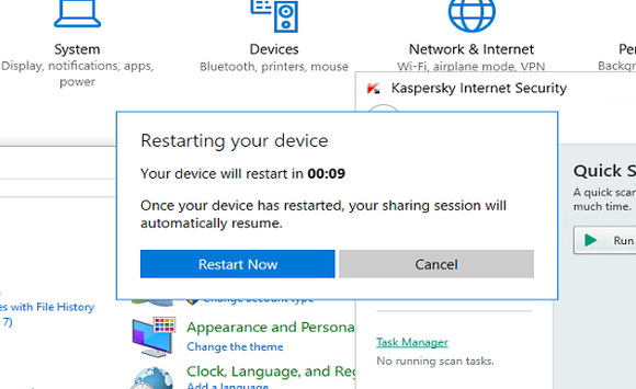 windows 10 quick assist reboot 2