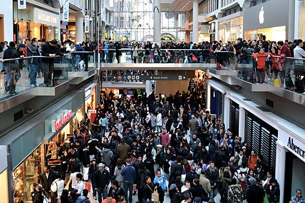 shopping mall crowd
