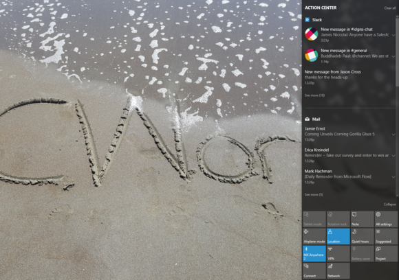 windows 10 action center