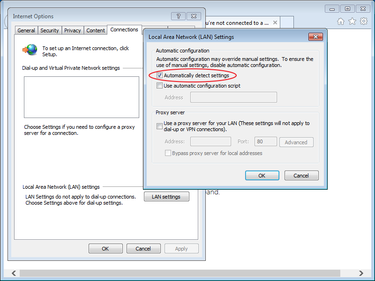 wpad configuration Windows detect settings proxy
