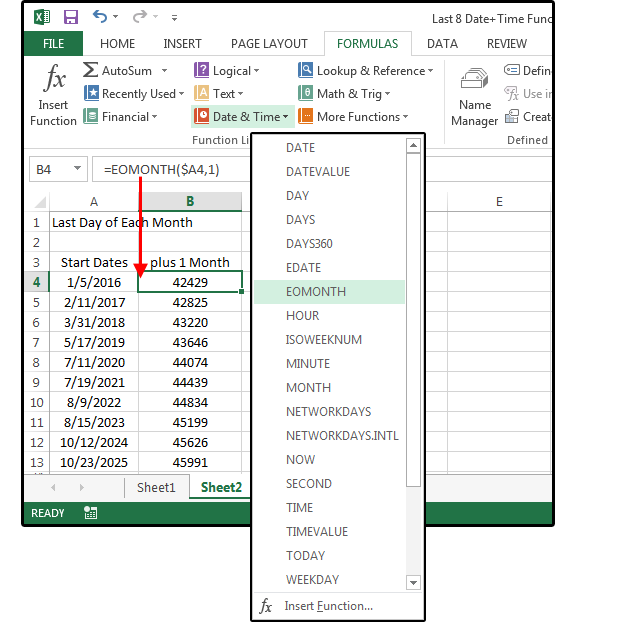 Excel Return Month Name