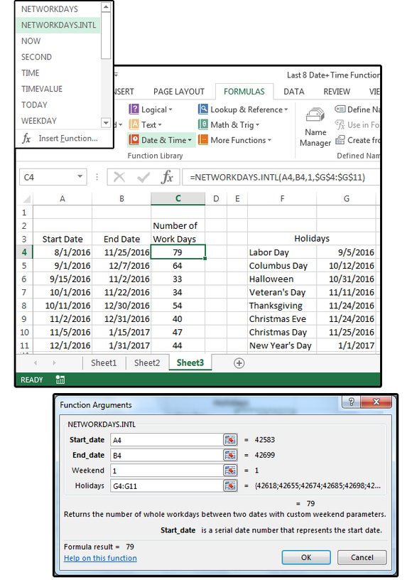 Excel Date & Time functions tutorial: EDATE, YEARFRAC, EOMONTH ...