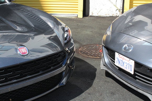 2017 fiat 124 spider vs 2016 mazda mx 5 miata front grilles