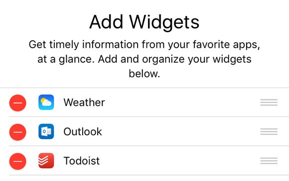 add widgets ios 10