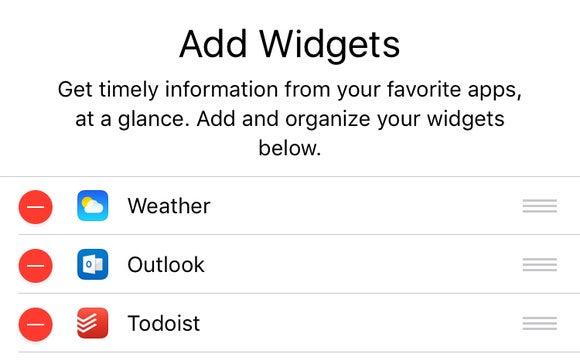 add widgets ios 10