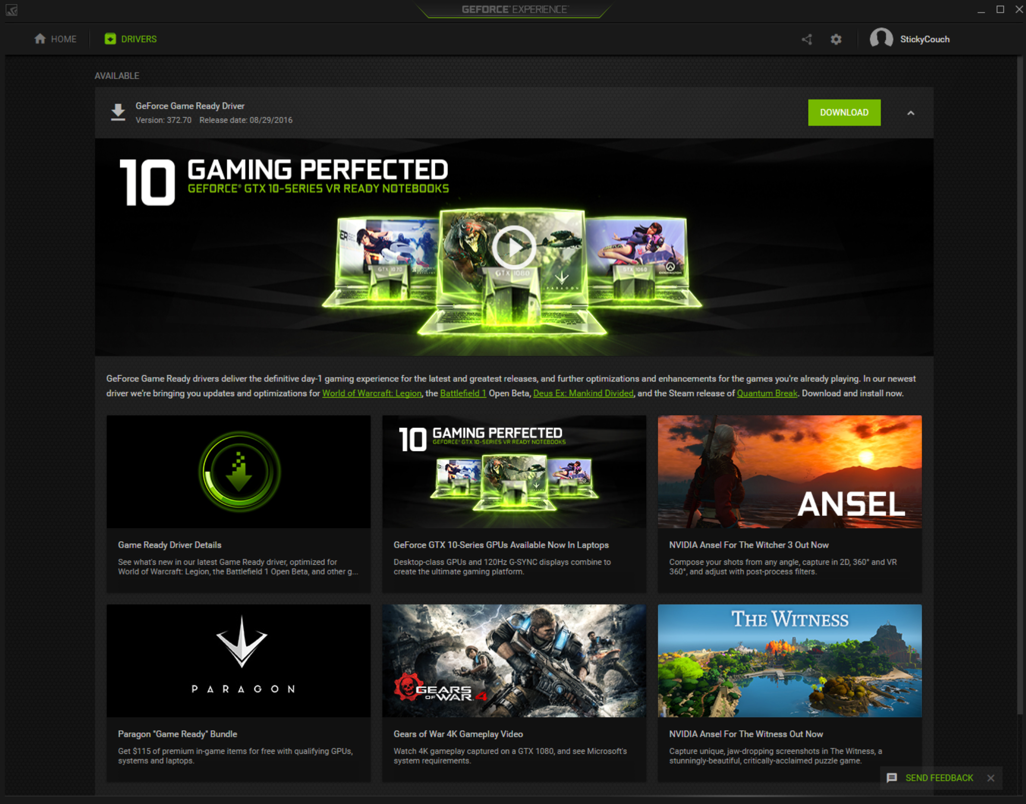 geforce experience drivers