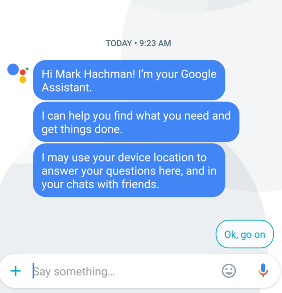 google assistant intro text
