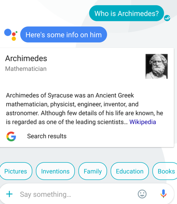 google assistant search and info