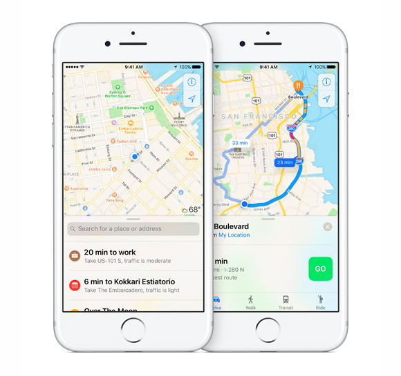 ios10 maps destinations