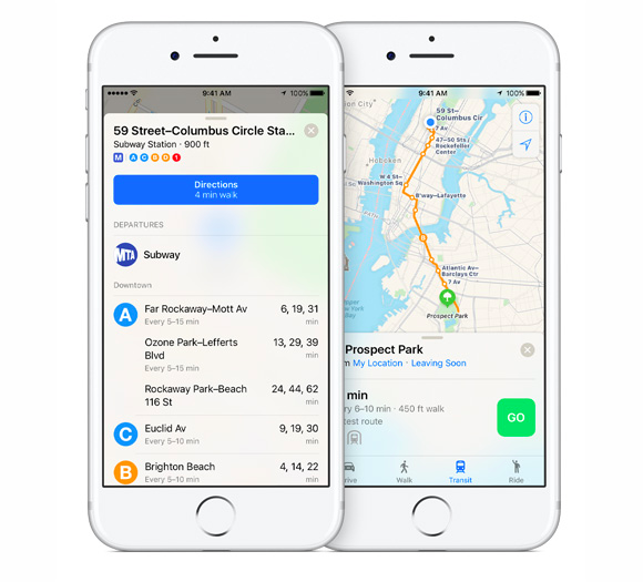 ios10 maps transit