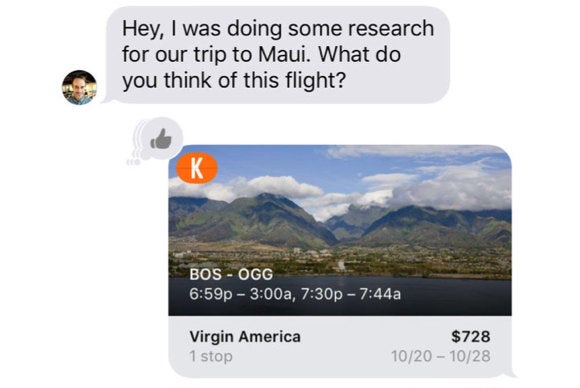 kayak imessage app