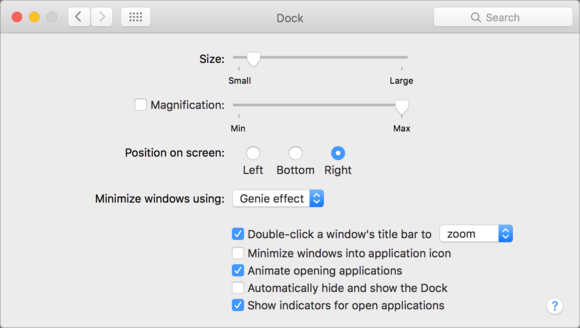 mac911 dock preferences