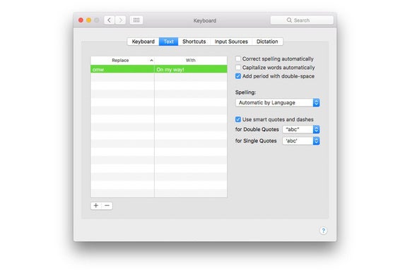 macos sierra double space period pref