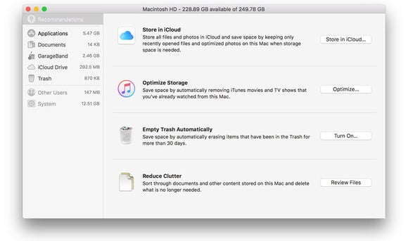 macos sierra optimized storage