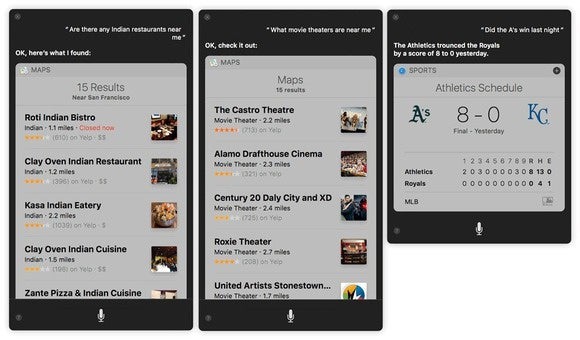 macos sierra siri search results