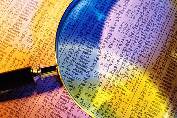 magnifying glass stock prices