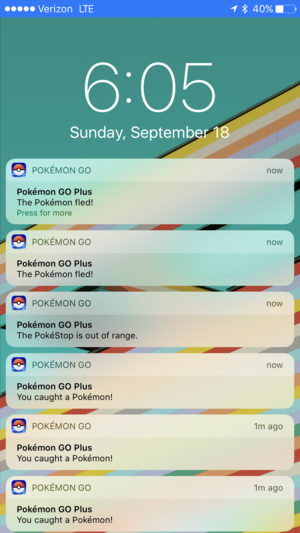 pokemon go plus notification