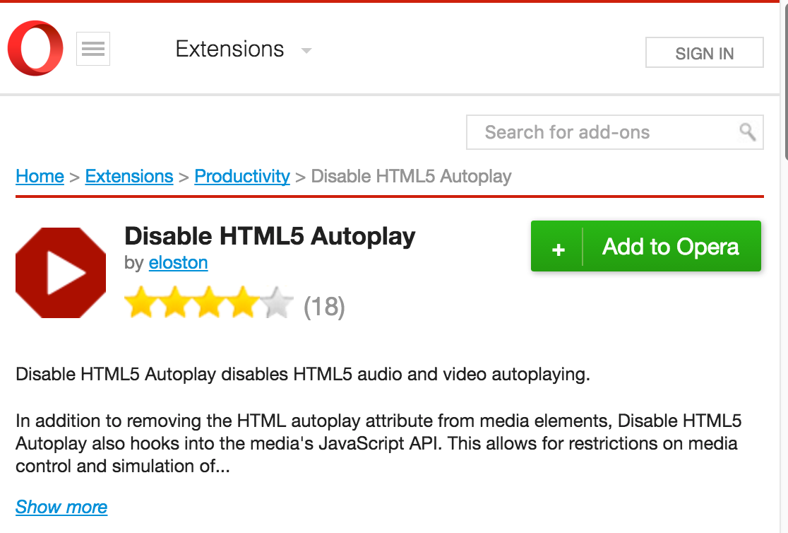 extensions for chrome on a mac to disable html5 autoplay