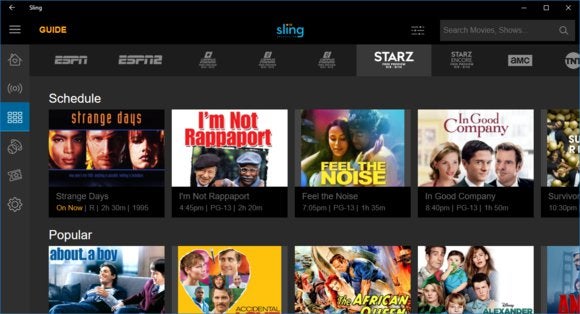 sling tv windows 10 app not scrolling