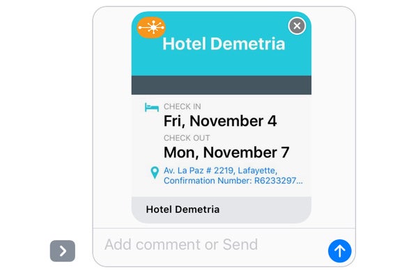 tripit imessage