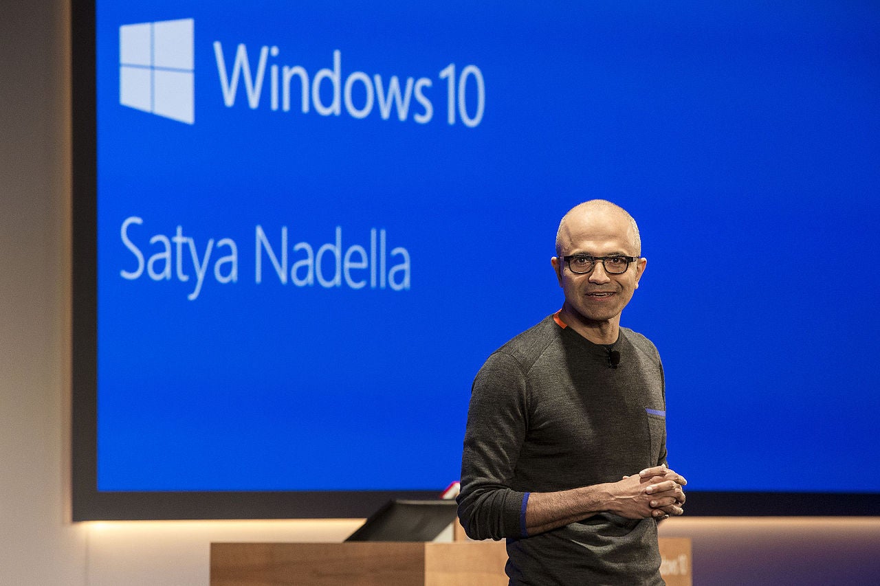 windows 10 satya nadella