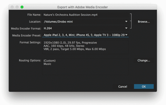 adobe audition cc 2015.2 export with media encoder
