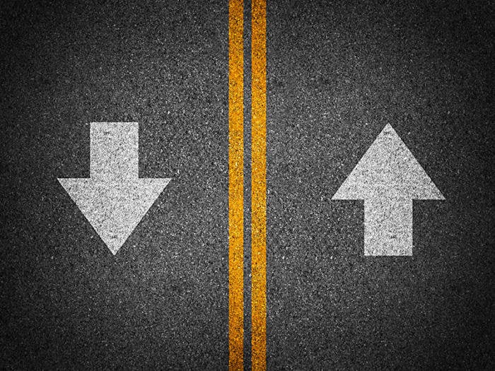 arrows asphalt direction