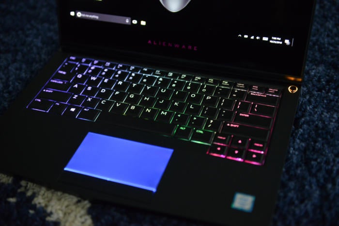 Alienware 13 (2016) RGB keyboard backlighting shot
