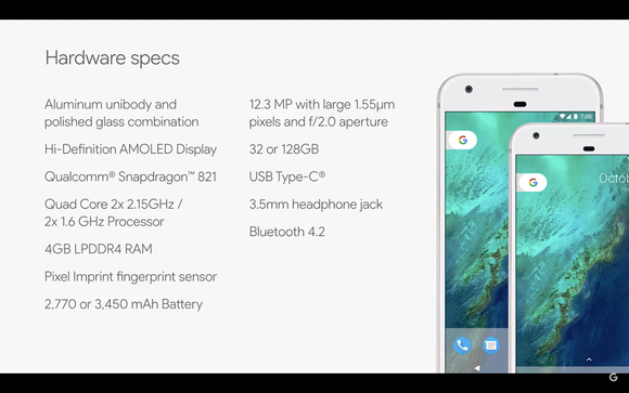 google pixel specs