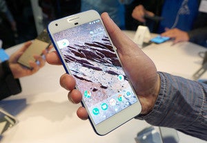 google pixel in hand