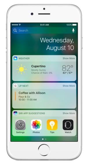 iphone7 ios10 widgets