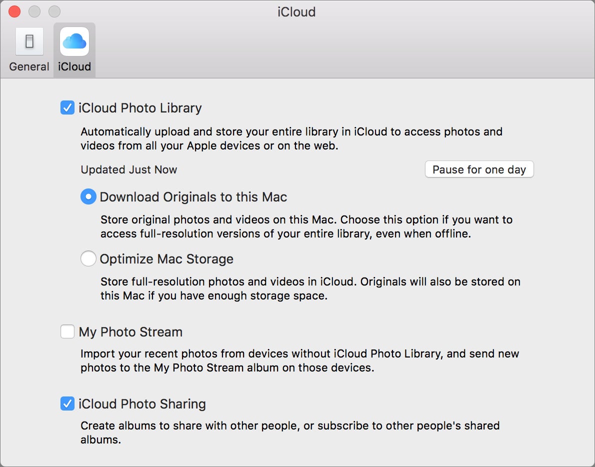 Turn on icloud photo library