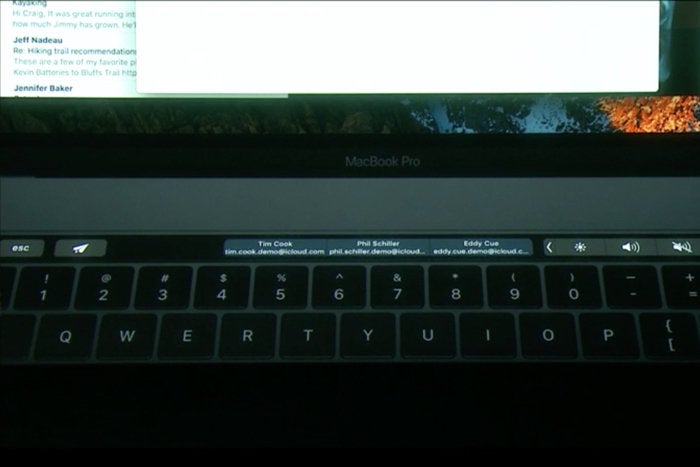 macbook pro touch bar mail