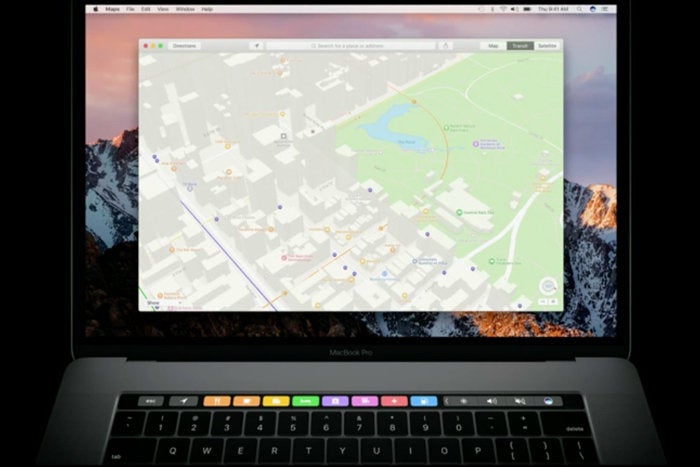 macbook pro touch bar maps