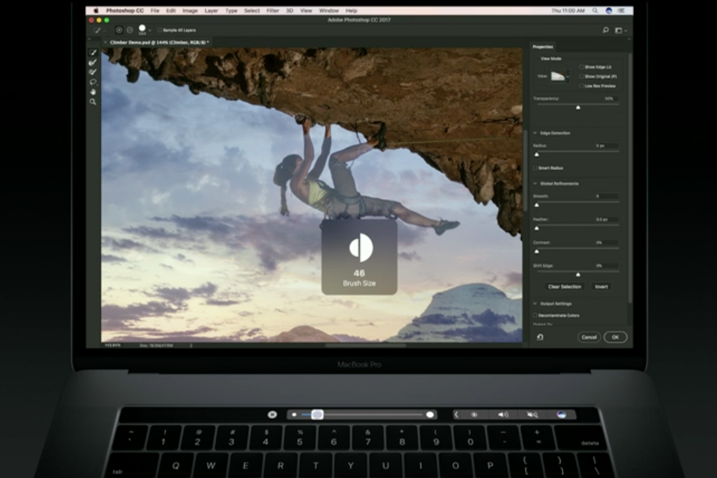 Learn how to work with the MacBook Pro Touch Bar in Photoshop.