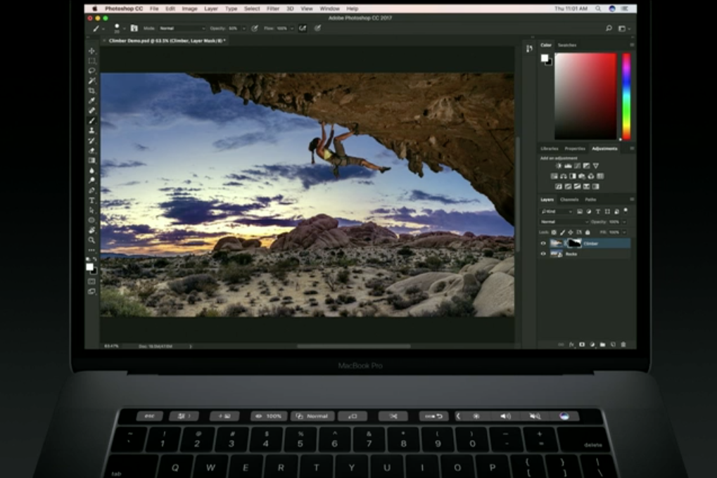 Here S How Photoshop Will Work With The New Macbook Pro Touch Bar Macworld