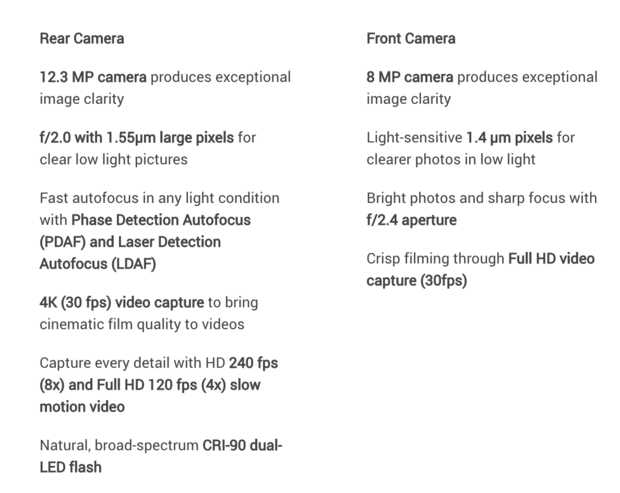 pixel specs