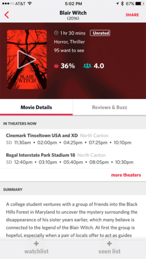reelgood detail in theaters