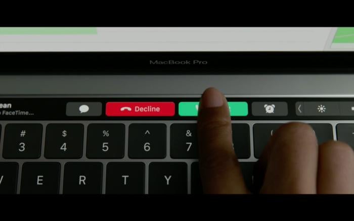 touch bar answering a call