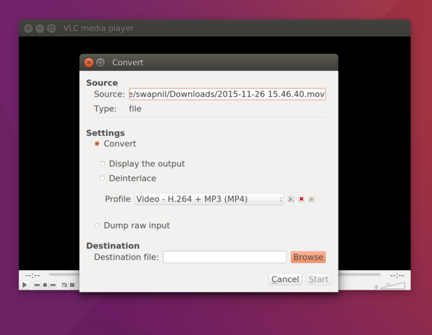 ubuntu destination