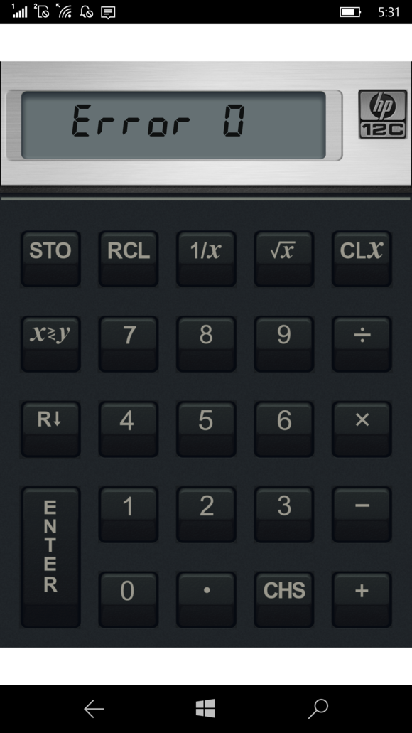 HP Elite x3 12 financial calculator app