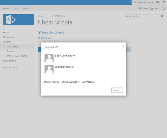 SharePoint 2013 - shared with