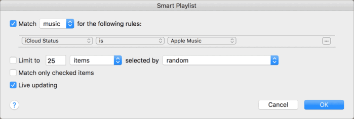 apple music smart playlist