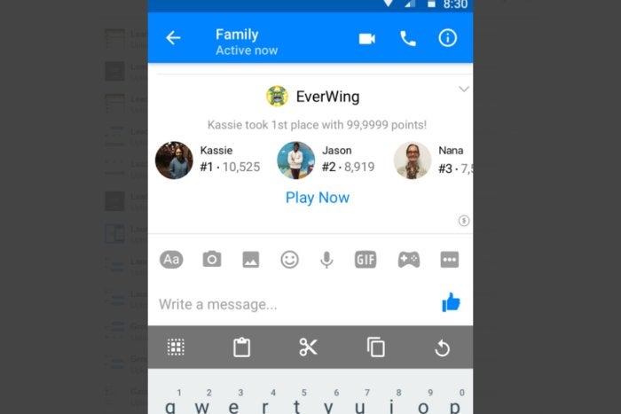 facebook messenger leaderboard