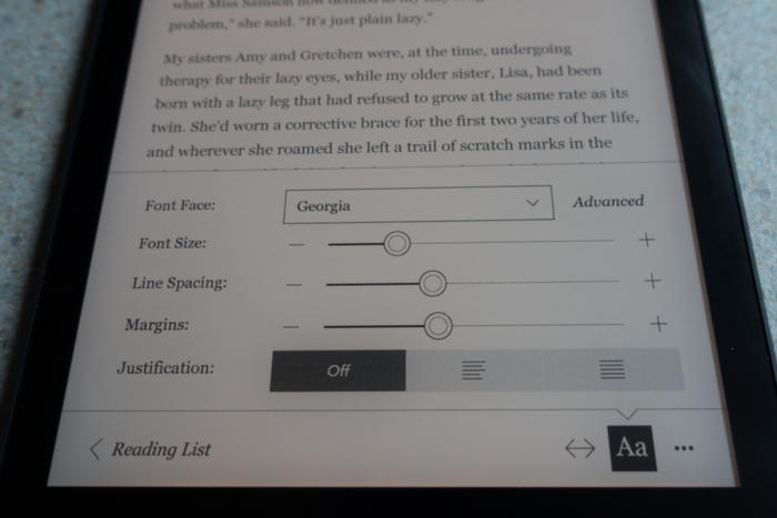 kobo aura one font control