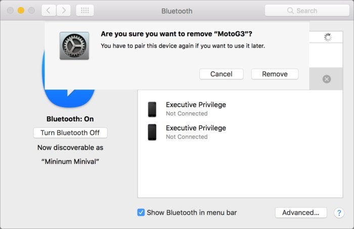 mac911 bluetooth delete device
