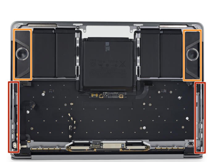 macbook pro touch bar teardown speaker grilles