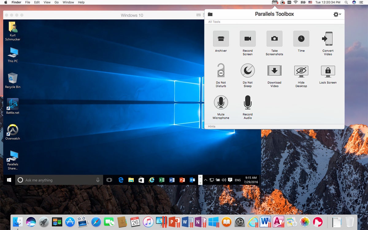 Running parallels on mac