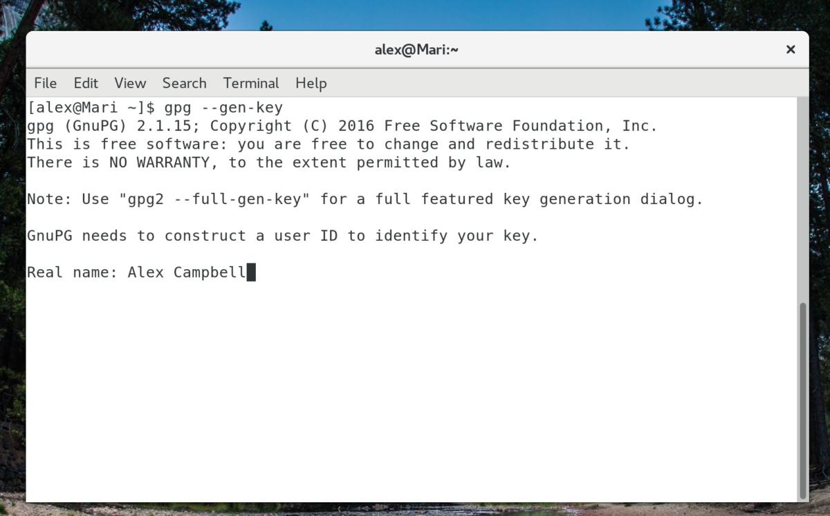 gpg —gen-key