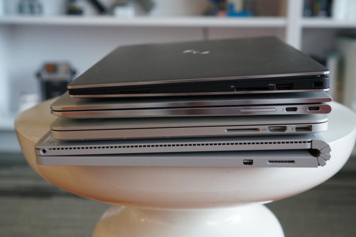 surface book i7 side macbookpro 13 spectre x360 xps 13